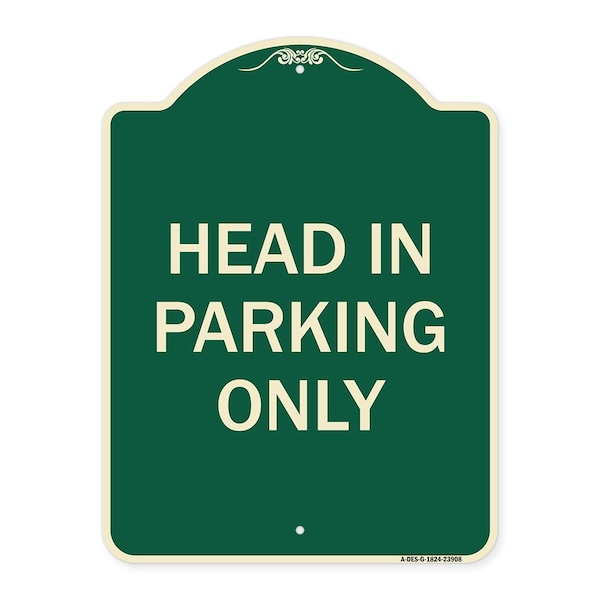 Signmission Head in Parking Only Heavy-Gauge Aluminum Architectural Sign, 24" x 18", G-1824-23908 A-DES-G-1824-23908 - main